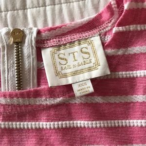 Pink and white striped top